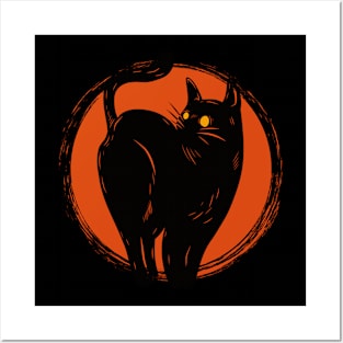 Halloween Cat Posters and Art